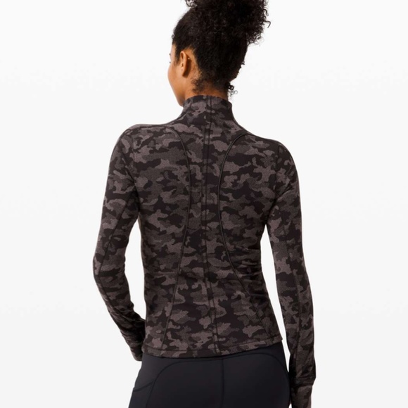 Lululemon Run Briskly 1/2 Zip (Heritage Camo Jacquard Black Lunar Rock) - Picture 2 of 12